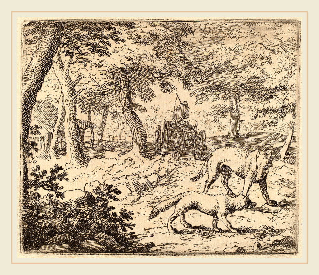 Detail of Reynard and the Wolf before the Fish Cart by Allart van Everdingen