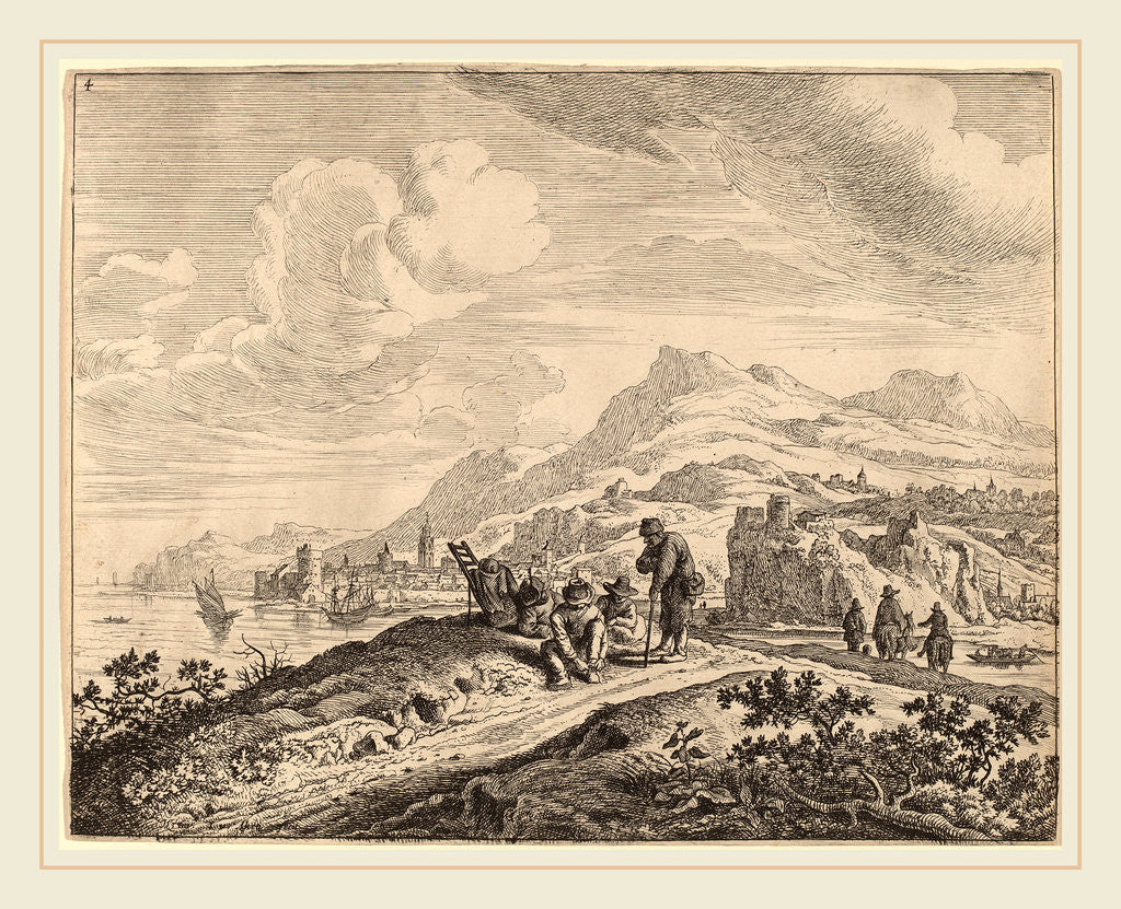 Detail of View of the River Rhine by Jan van Aken