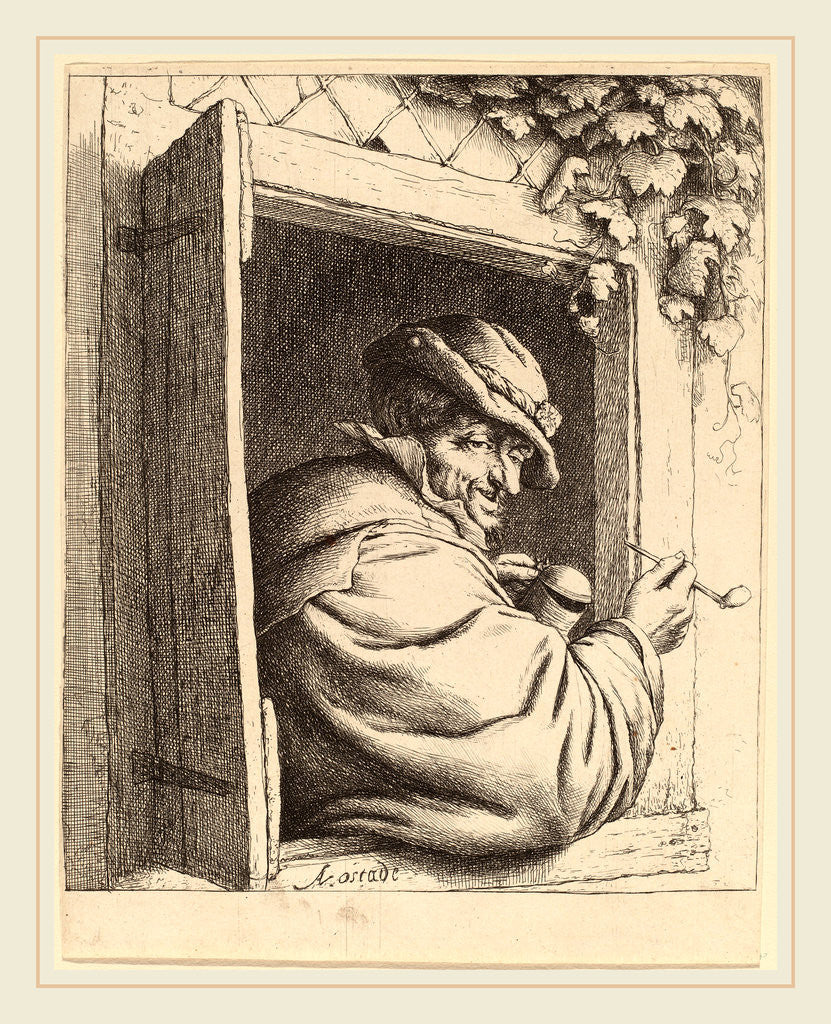 Detail of Smoker at a Window, probably 1667 by Adriaen van Ostade