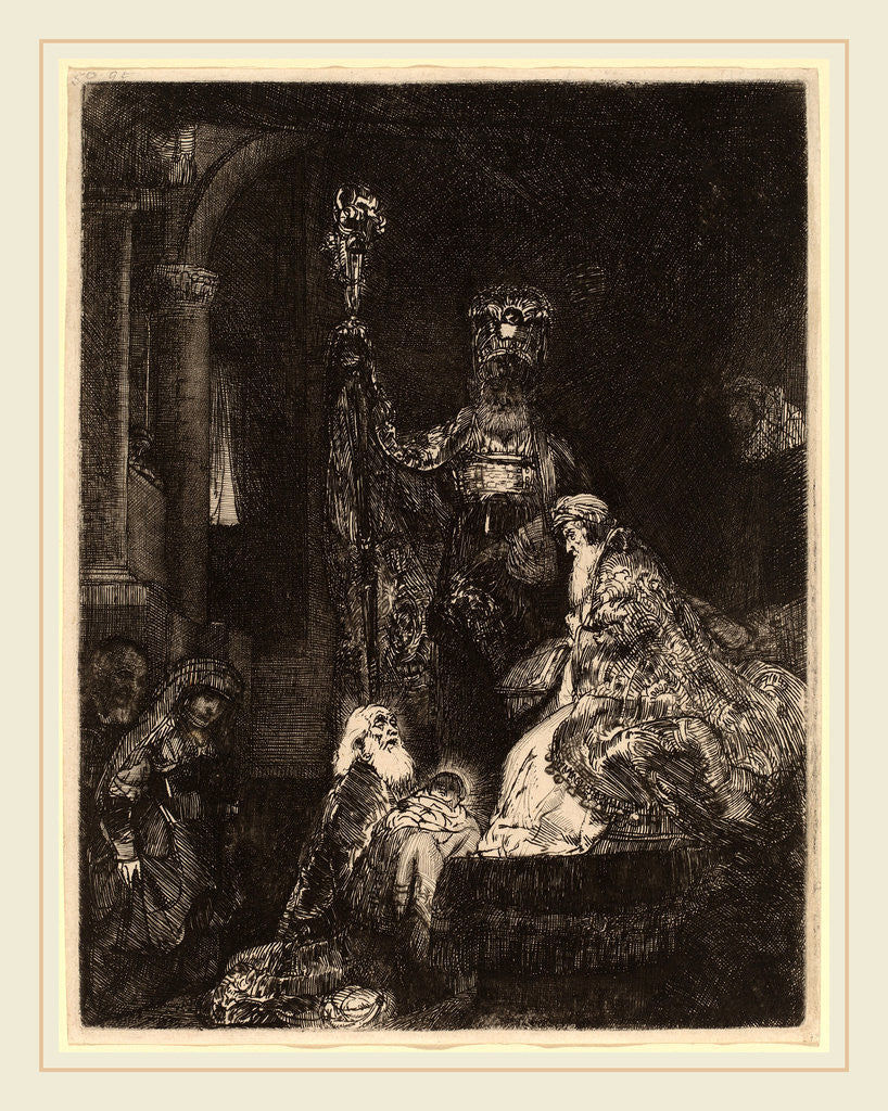 Detail of The Presentation in the Temple in the Dark Manner, c. 1654 by Rembrandt van Rijn