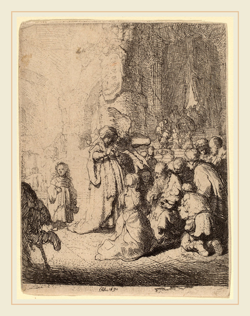 Detail of The Presentation in the Temple with the Angel: Small Plate, 1630 by Rembrandt van Rijn