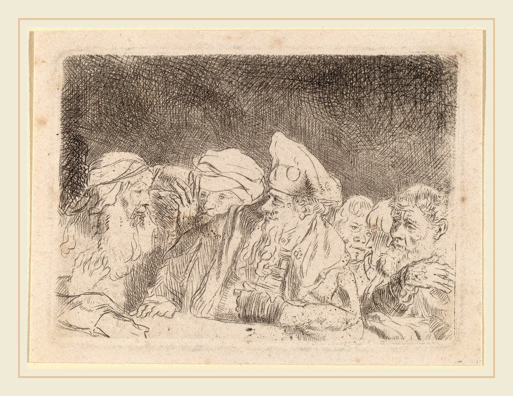 Detail of The Pharisees Debating, c. 1649 by Rembrandt van Rijn and William Baillie