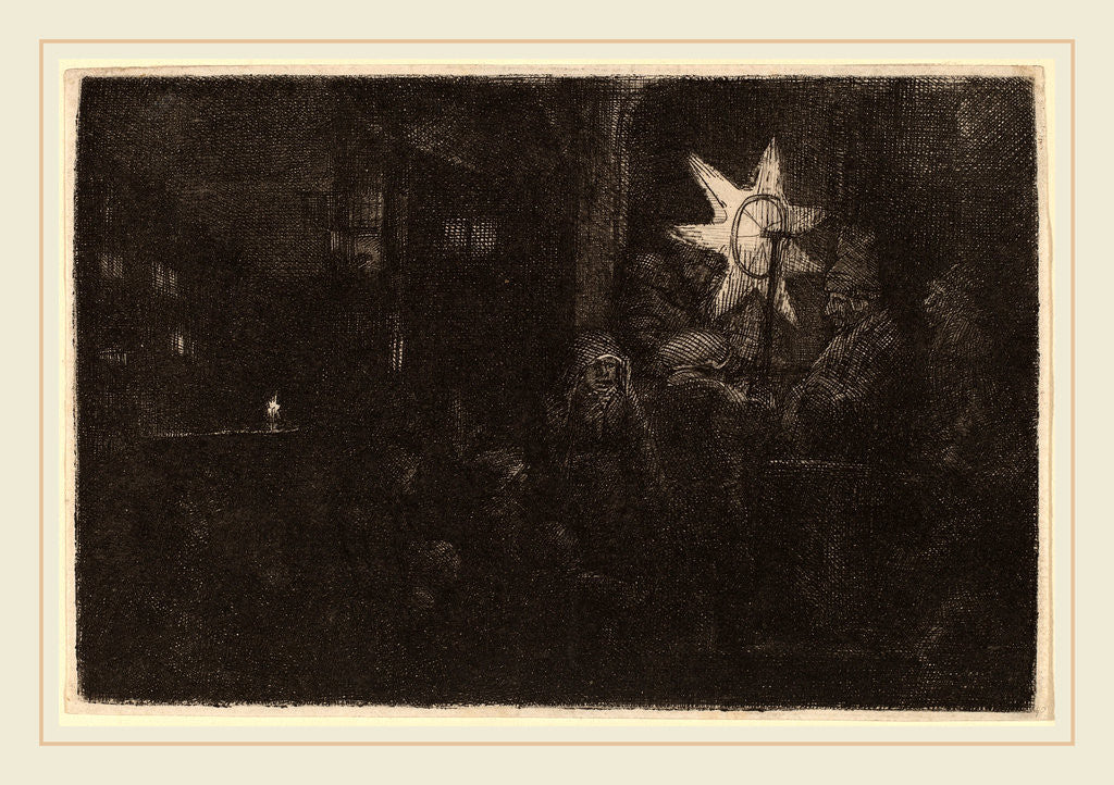 Detail of The Star of the Kings: a Night Piece, c. 1651 by Rembrandt van Rijn