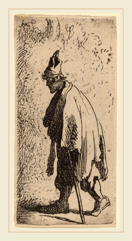 Detail of Beggar with a Stick, Walking to the Left, 1631 by Studio of Rembrandt van Rijn