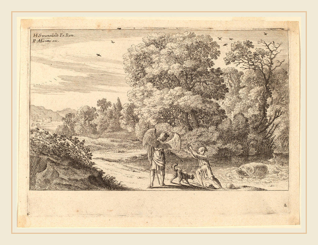 Detail of Tobias Frightened by the Fish by Herman van Swanevelt