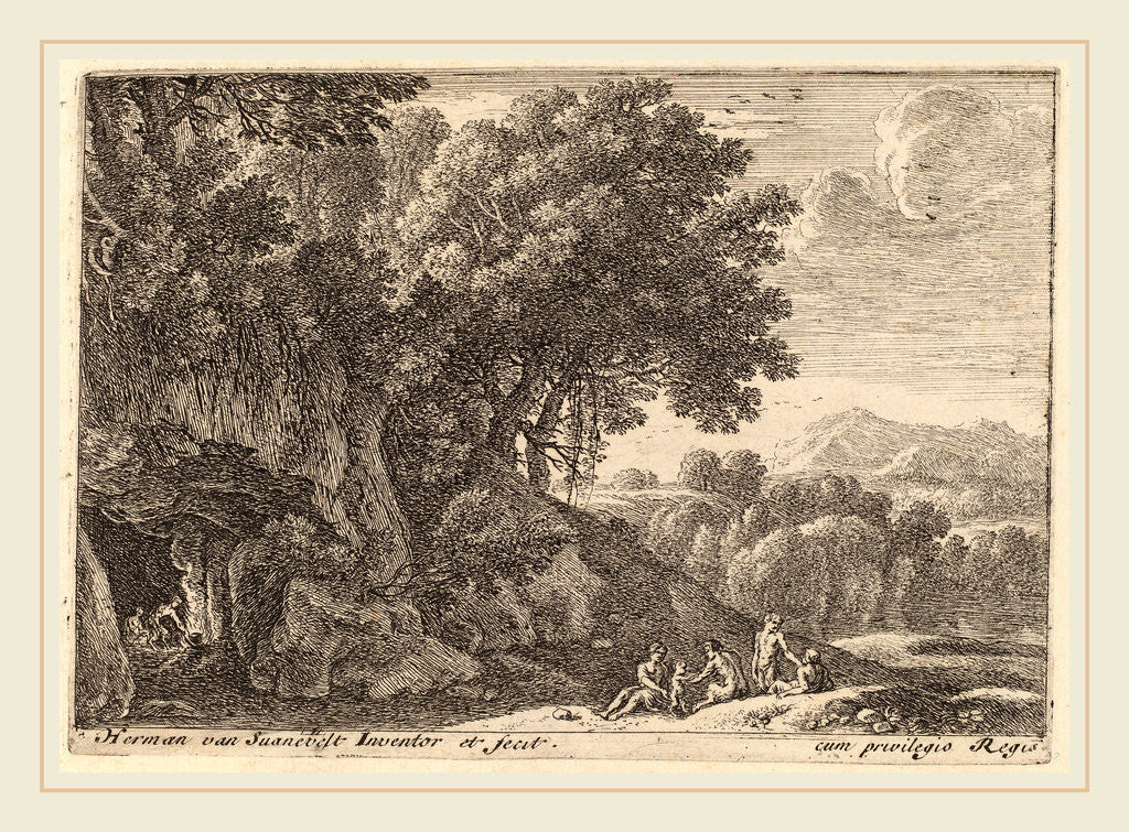 Detail of Satyrs around a Fire by Herman van Swanevelt