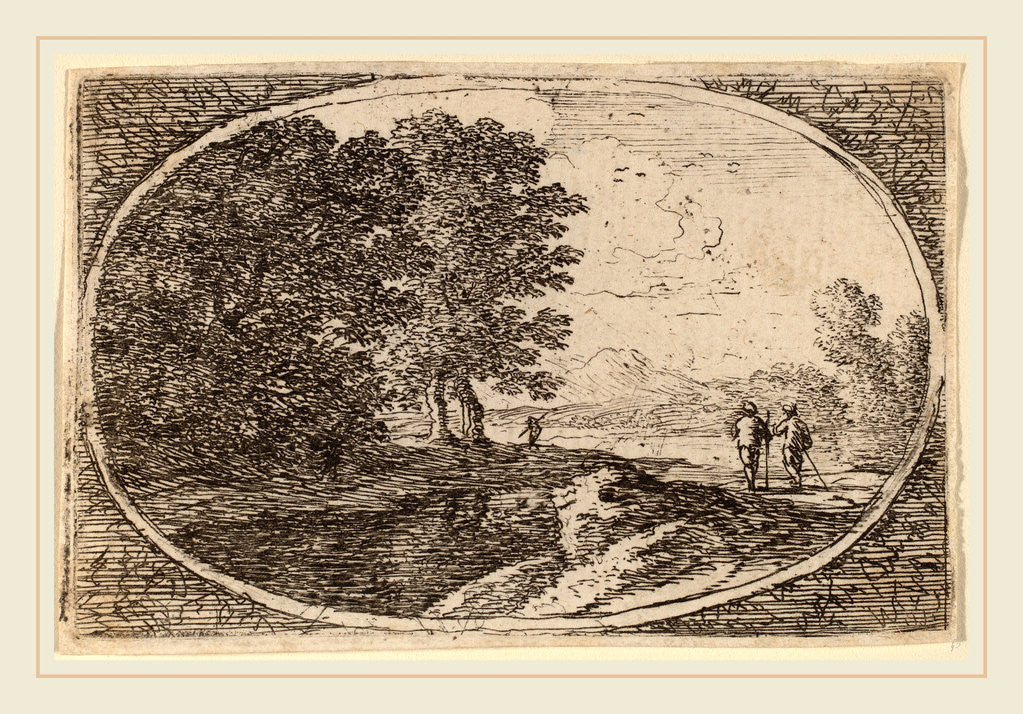 Detail of Three Men Carrying Staffs by Herman van Swanevelt