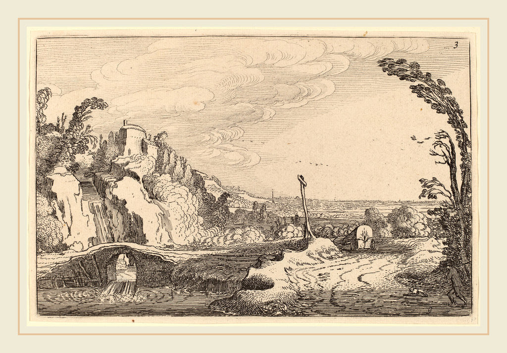 Detail of Cascade under a Stone Bridge, c. 1616 by Jan van de Velde II