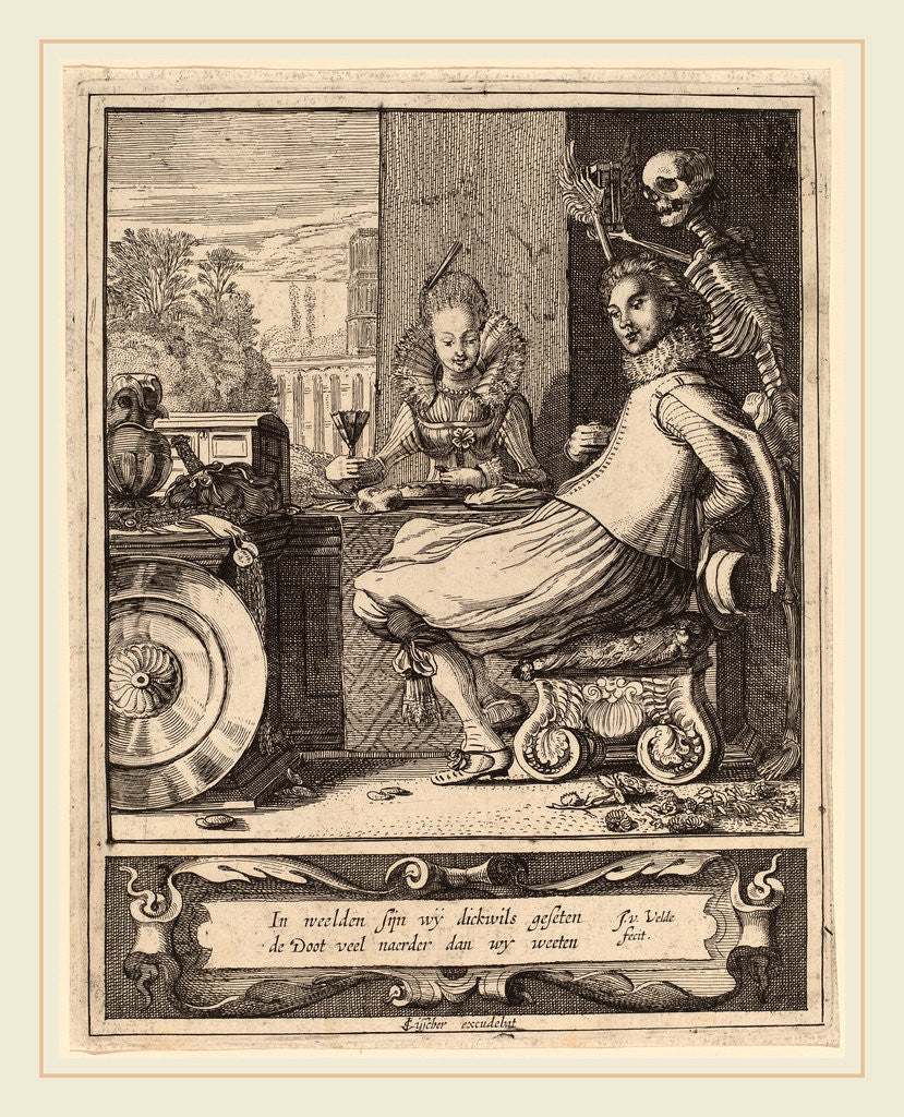 Detail of Death Taking a Couple by Surprise by Jan van de Velde II