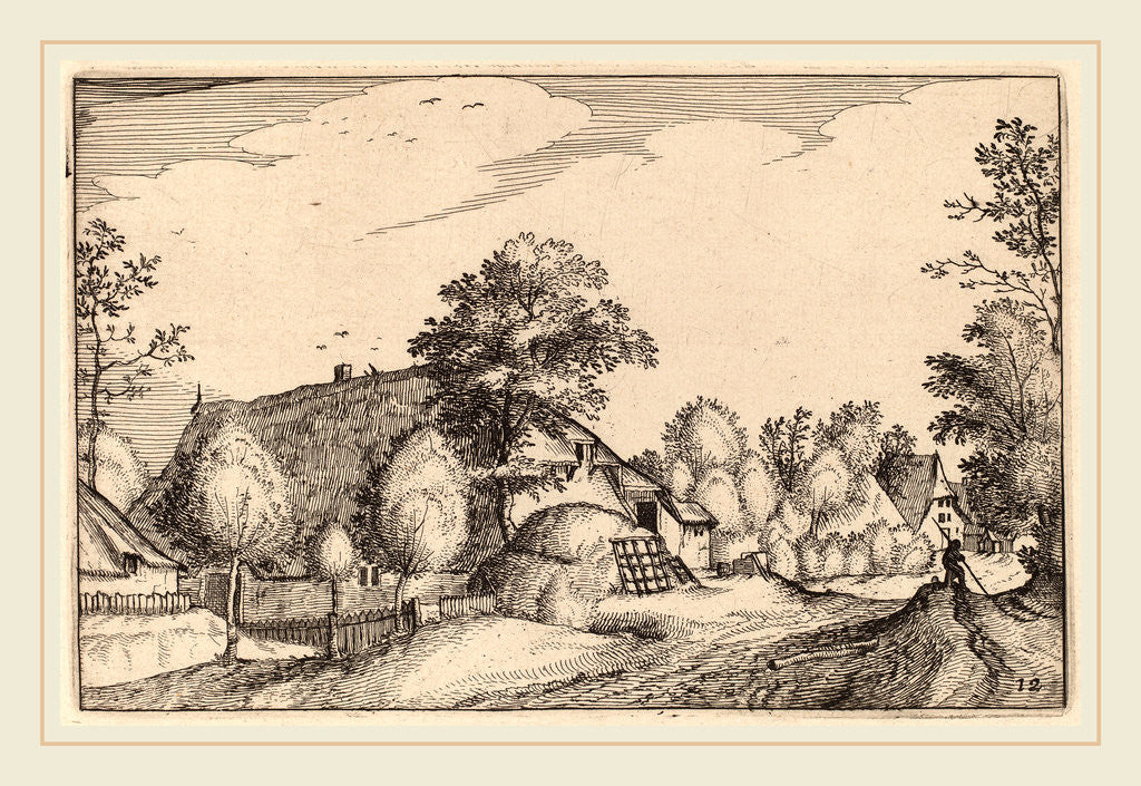 Detail of Village Road by Claes Jansz Visscher