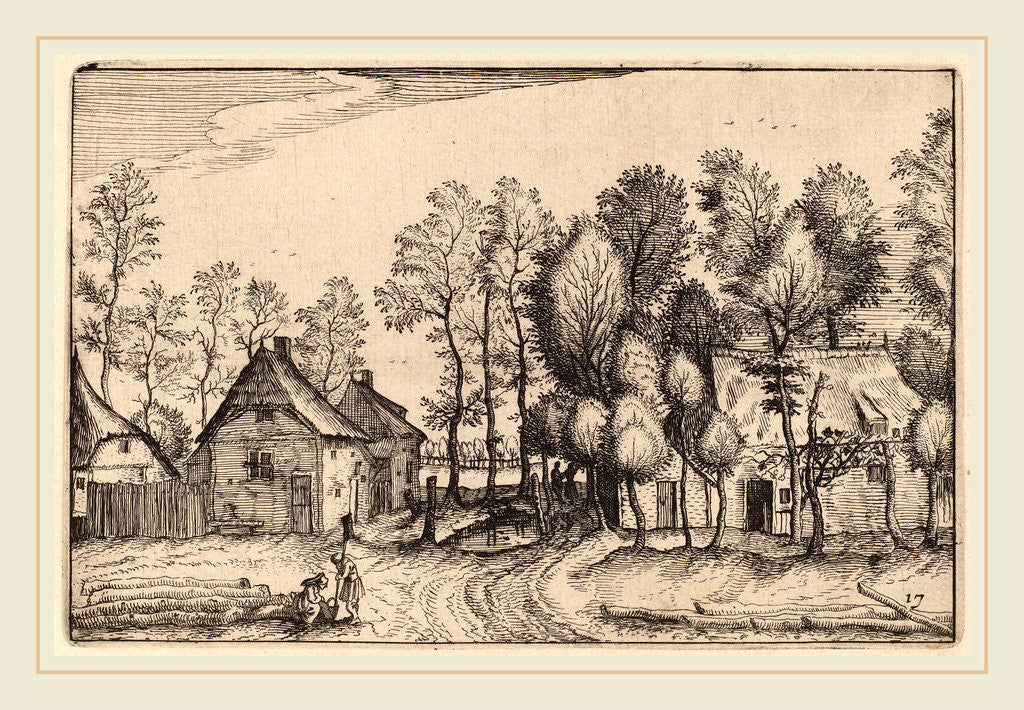 Detail of Landscape with Hewed Trees by Claes Jansz Visscher