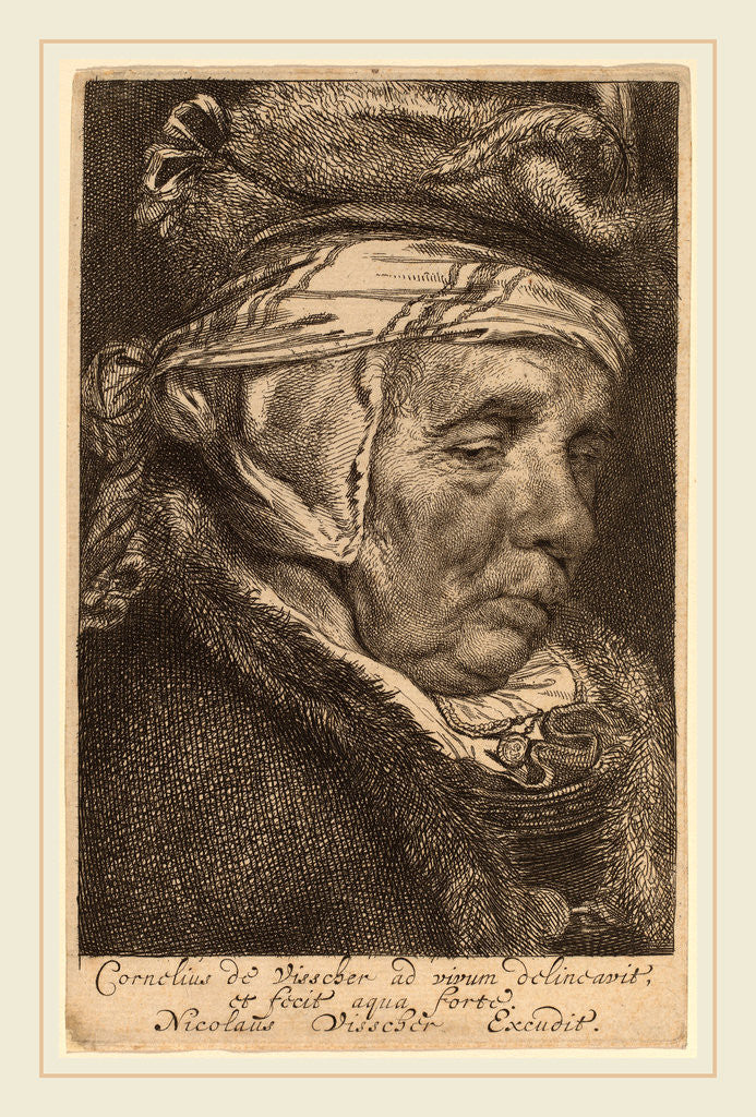 Detail of Head of an Old Woman by Cornelis Visscher