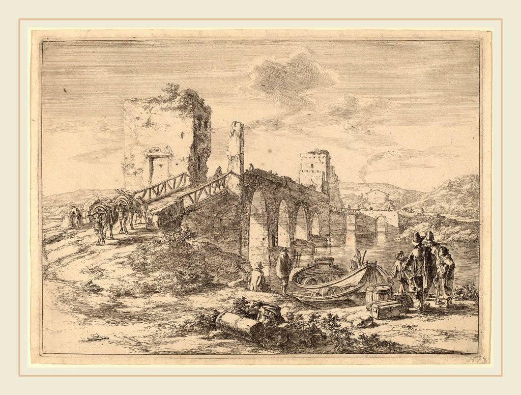 Detail of The Ponte Molle by Jan Both