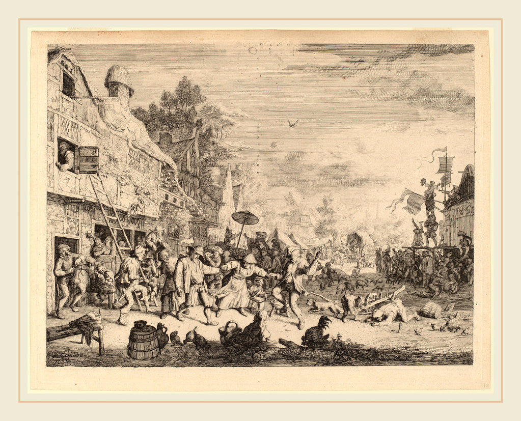Detail of Village Festival, 1685 by Cornelis Dusart