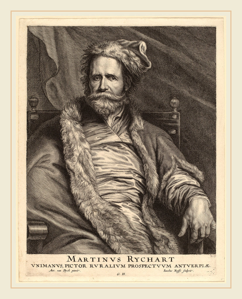 Detail of after Sir Anthony van Dyck, Martin Rijckaert by Jacobus Neeffs