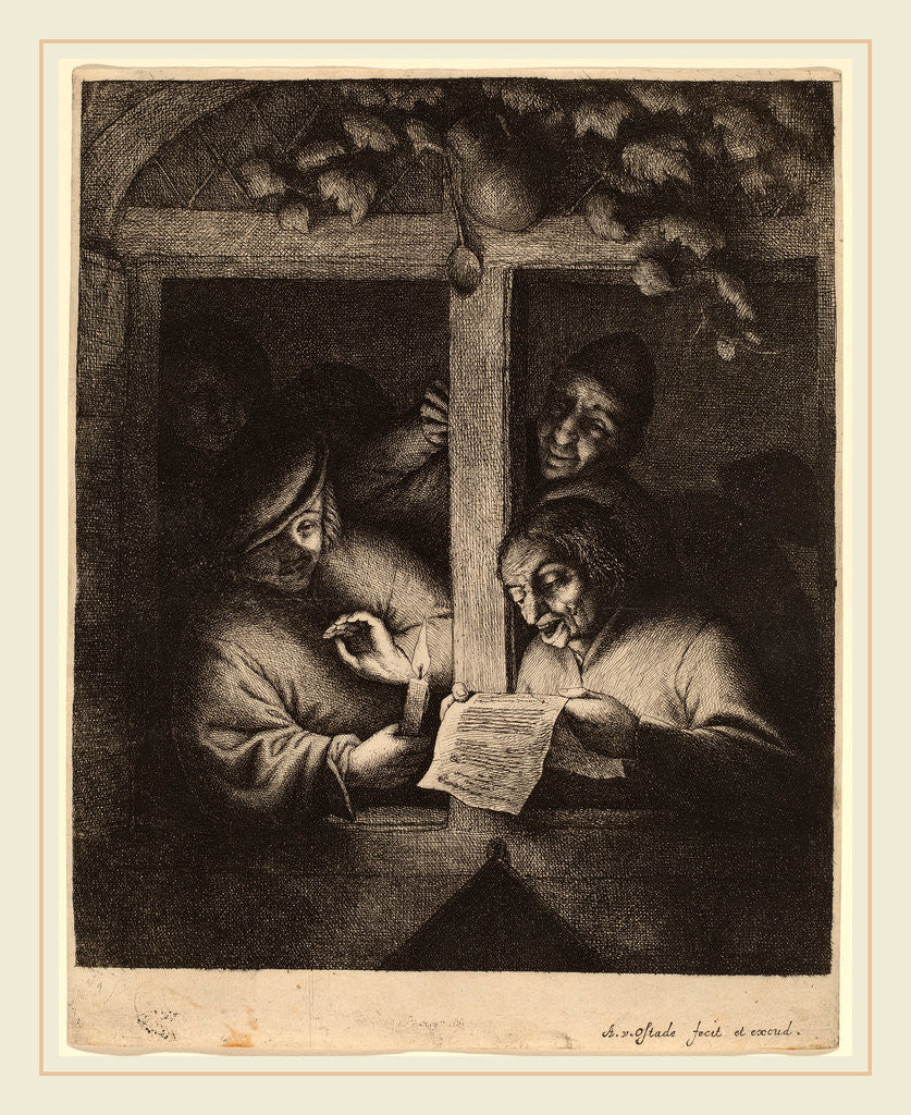 Detail of The Singers, probably 1667 by Adriaen van Ostade