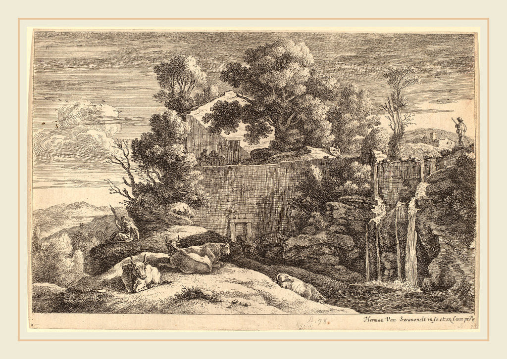 Detail of The Spinner and Four Cows by Herman van Swanevelt