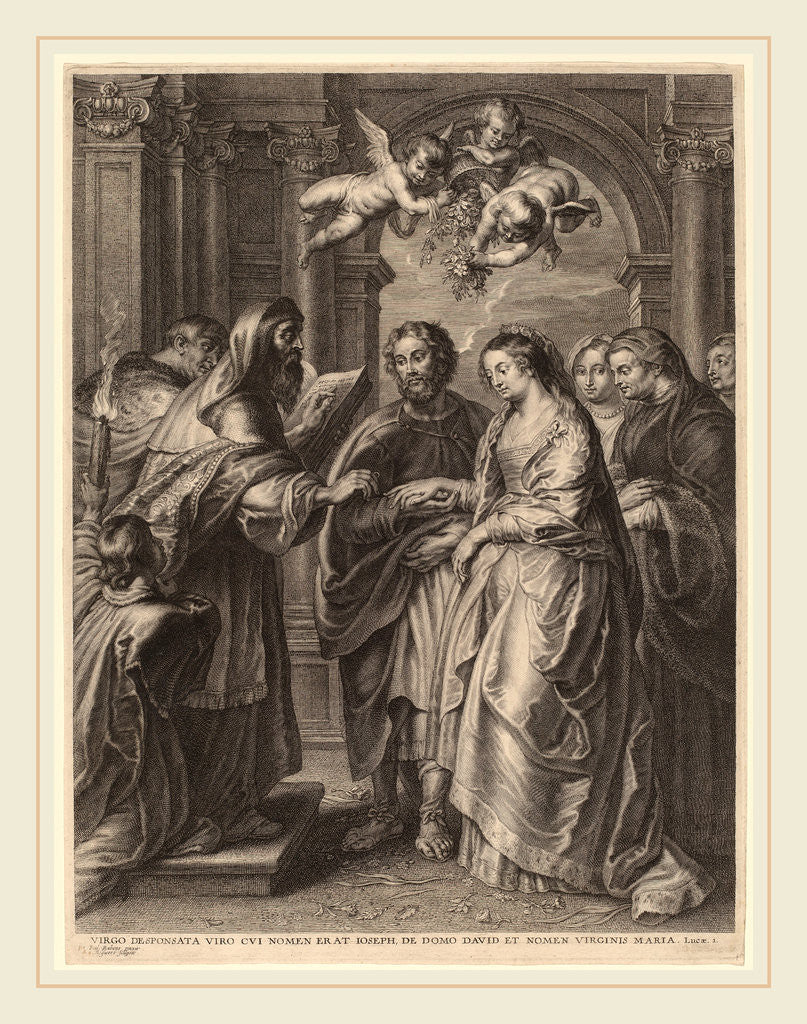 Detail of The Marriage of the Virgin by Schelte Adams Bolswert