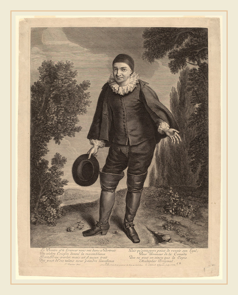 Detail of Raimond Poisson as Crispin by Gerard Edelinck