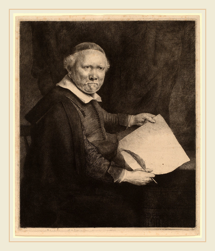 Detail of Lieven Willemsz van Coppenol: the Larger Plate, 1658 by Rembrandt van Rijn