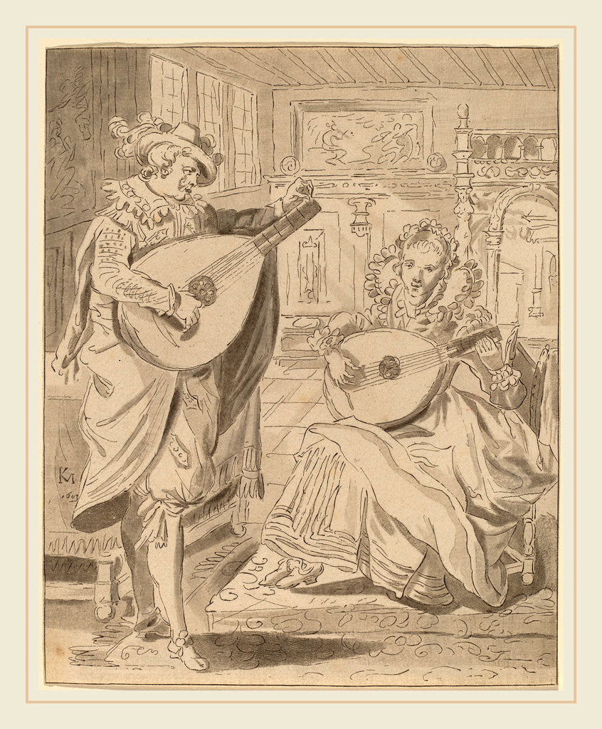 Detail of Musical Company, 1772 by Cornelis Ploos van Amstel and Bernhard Schreuder