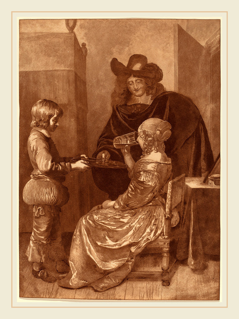 Detail of Cavalier and Lady with a Page, 1779 by Cornelis Ploos van Amstel and Cornelis Brouwer