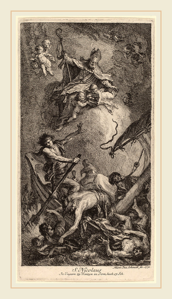 Detail of Saint Nicholas Rescuing Sailors, 1771 by Martin Johann Schmidt