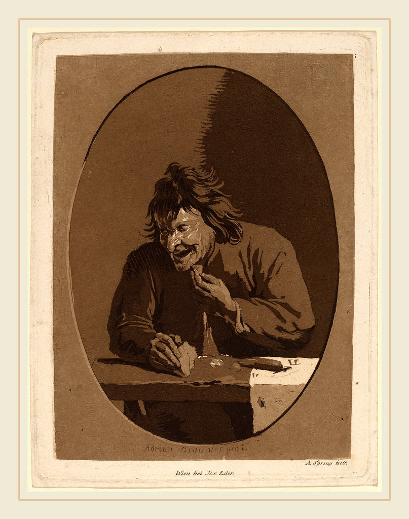 Detail of A Peasant Eating by Anton Spreng