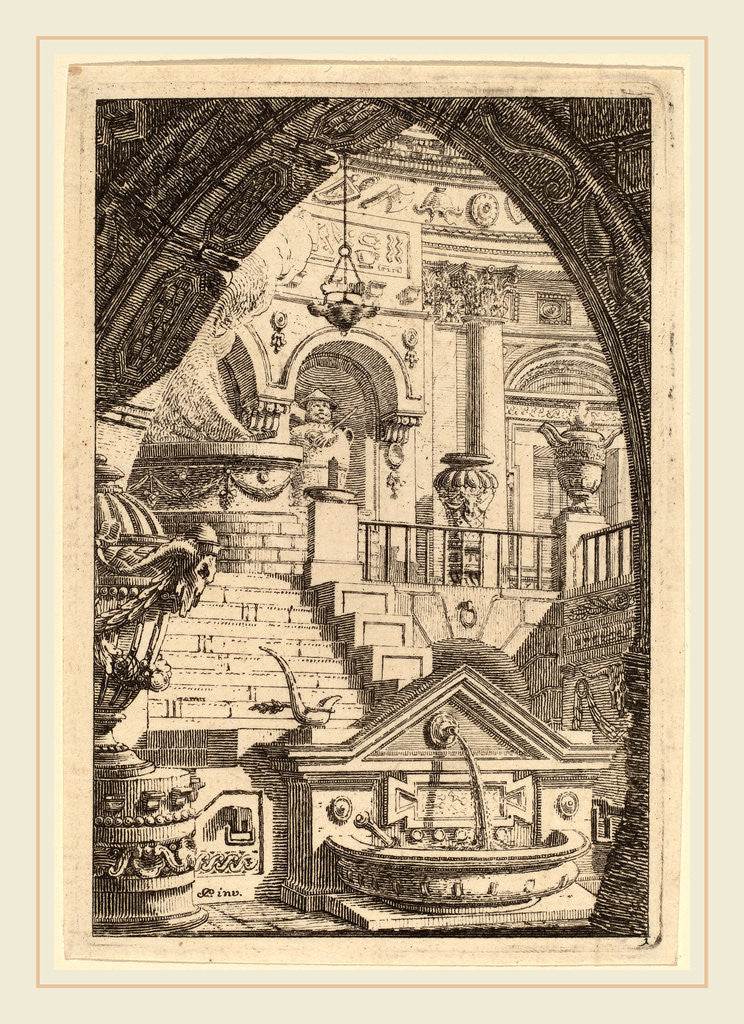 Detail of Fantasy of an Antique Temple by Carl Schütz
