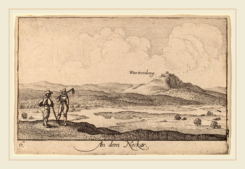 Detail of On the Neckar, 1635 by Wenceslaus Hollar