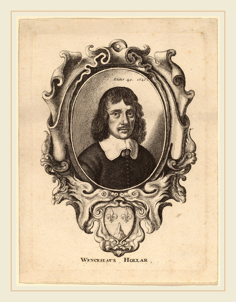 Detail of Self-Portrait, 1647 by Wenceslaus Hollar