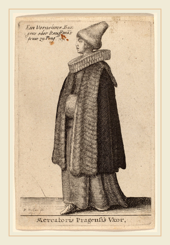 Detail of Mercatoris Pragensis Vxor, 1642 by Wenceslaus Hollar