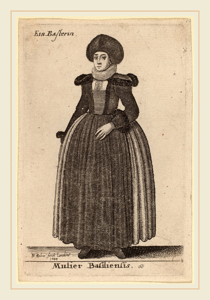 Detail of Mulier Basiliensis, 1644 by Wenceslaus Hollar