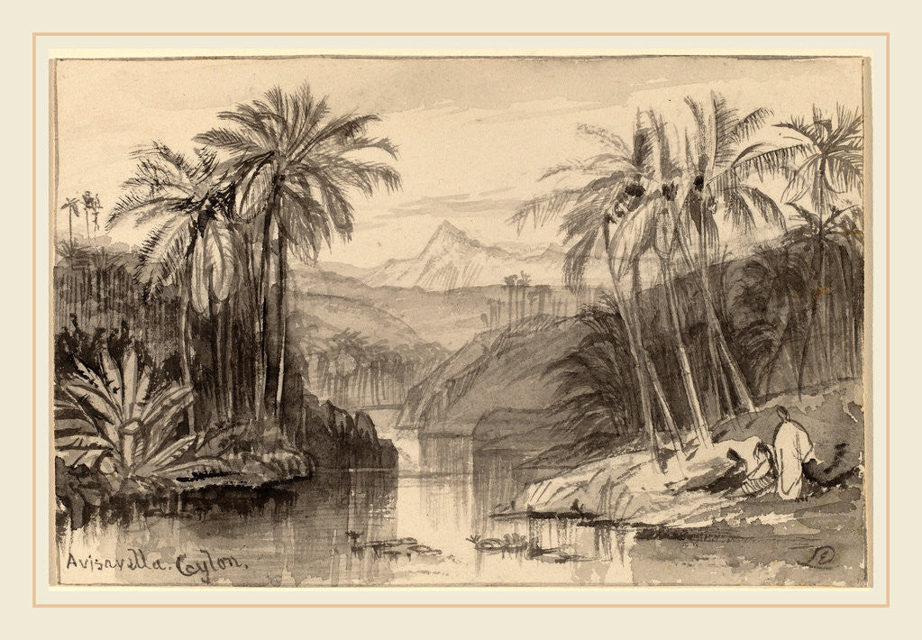 Detail of Avisavella, Ceylon by Edward Lear