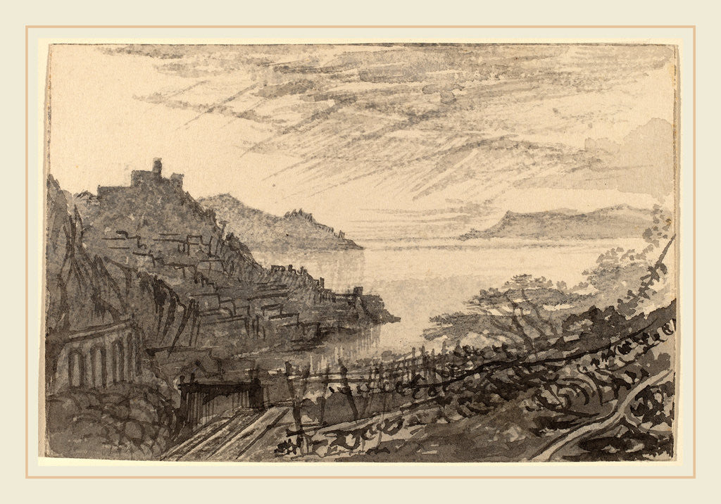 Detail of View of a Bay from a Hillside by Edward Lear