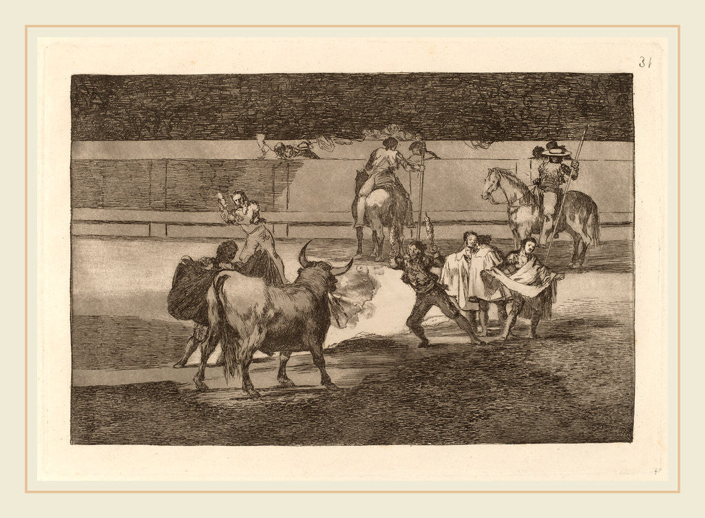 Detail of Banderillas de fuego by Francisco de Goya