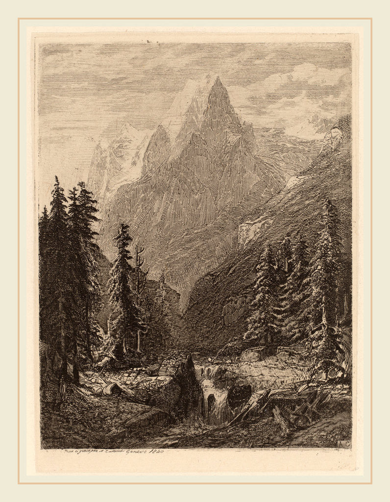 Detail of Mountain Meadow by Alexandre Calame