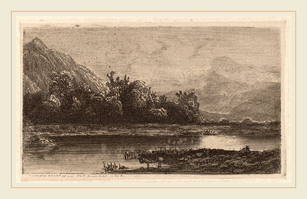 Detail of Mountain Lake by Alexandre Calame