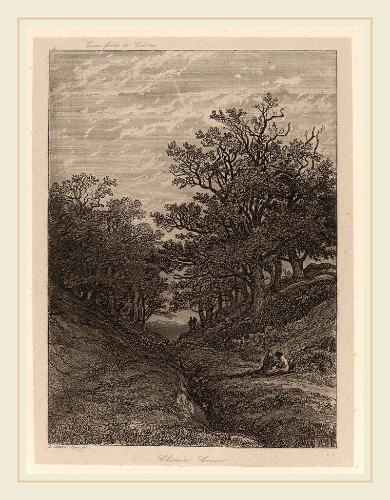 Detail of Chemin Creux, Swiss by Alexandre Calame