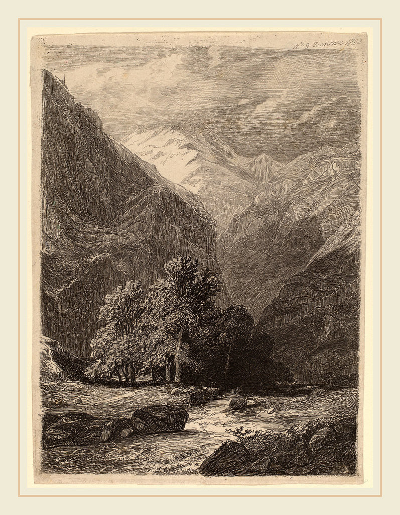Detail of Mountainous Landscape, 1838 by Anonymous