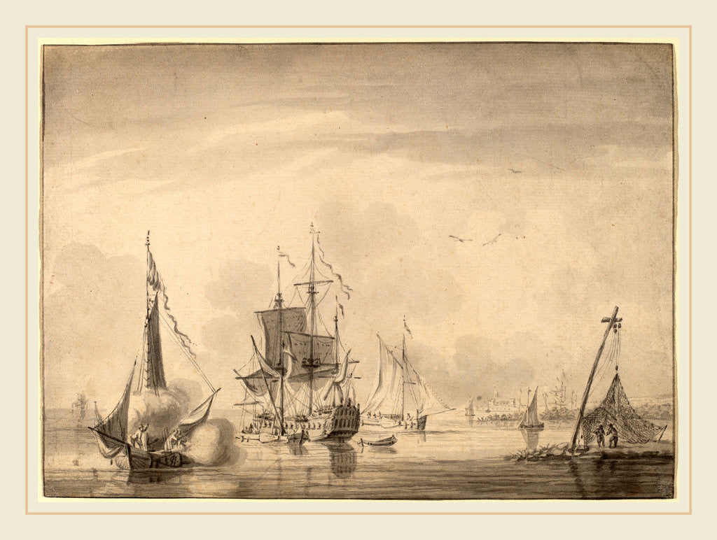 Detail of Harbor Scene by John Greenwood