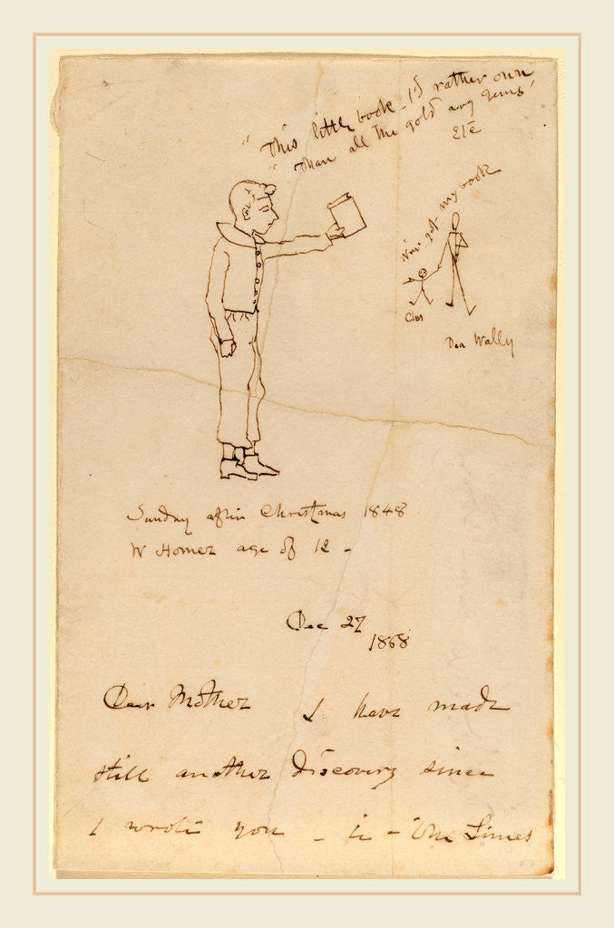 Detail of Sunday after Christmas 1848 by Winslow Homer