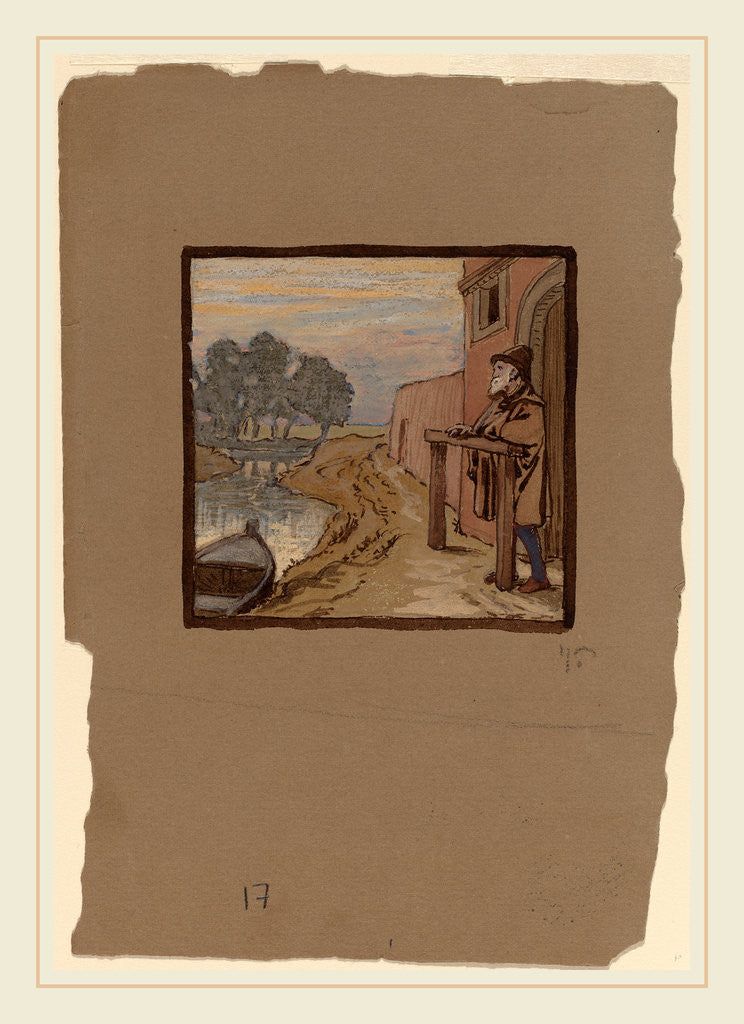 Detail of Old Man by a River by Elihu Vedder