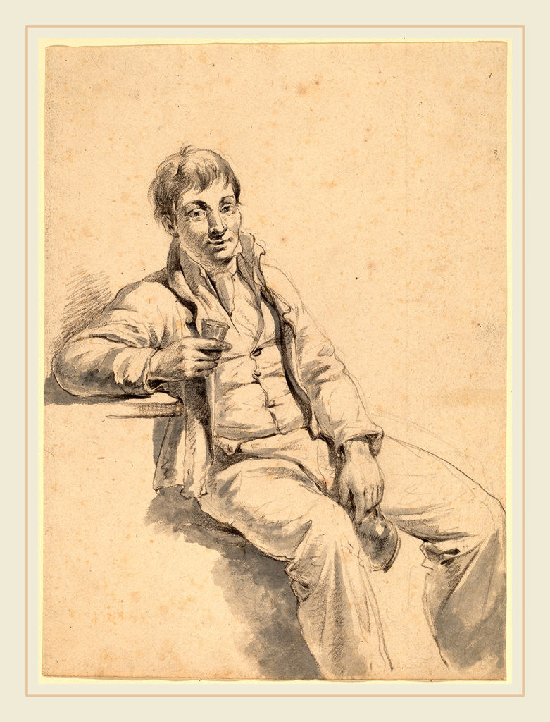 Detail of The Drinker by Charles Wesley Jarvis