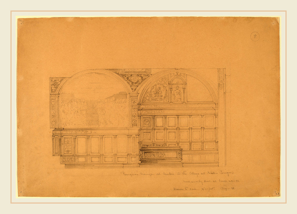 Detail of Perugino's Udienza del Cambio in the Collegio del Cambio, Perugio by John Russell Pope