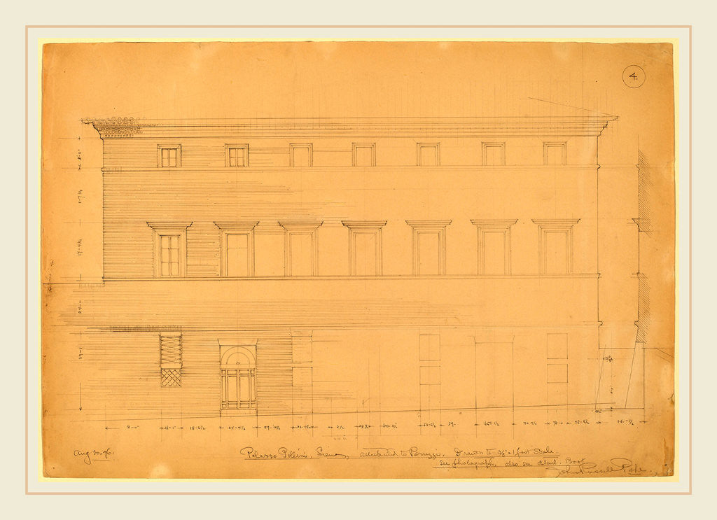 Detail of Palazzo Pollini, Siena by John Russell Pope