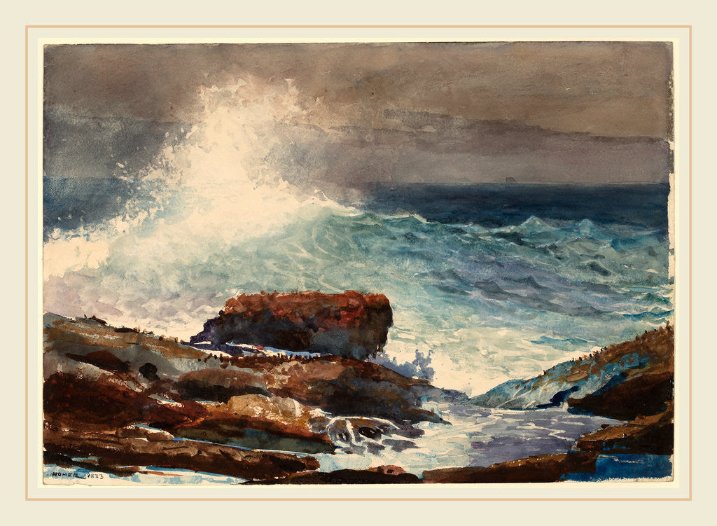 Detail of Incoming Tide, Scarboro, Maine, 1883 by Winslow Homer