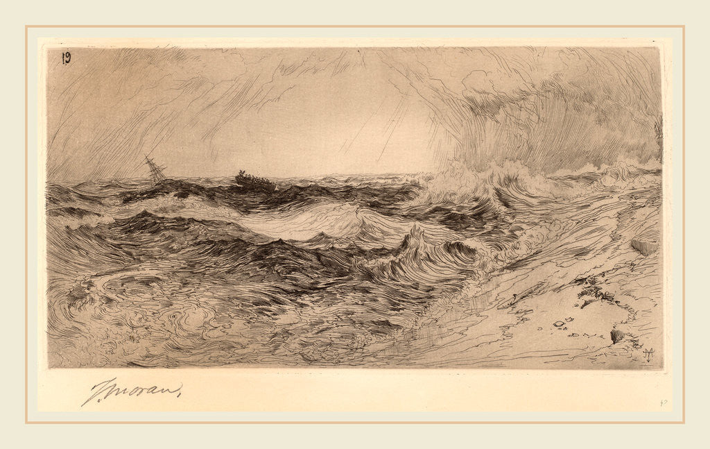 Detail of The Resounding Sea by Thomas Moran
