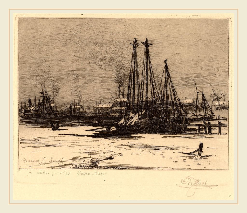 Detail of Winter Quarters-Cape Ann by Prosper Louis Senat