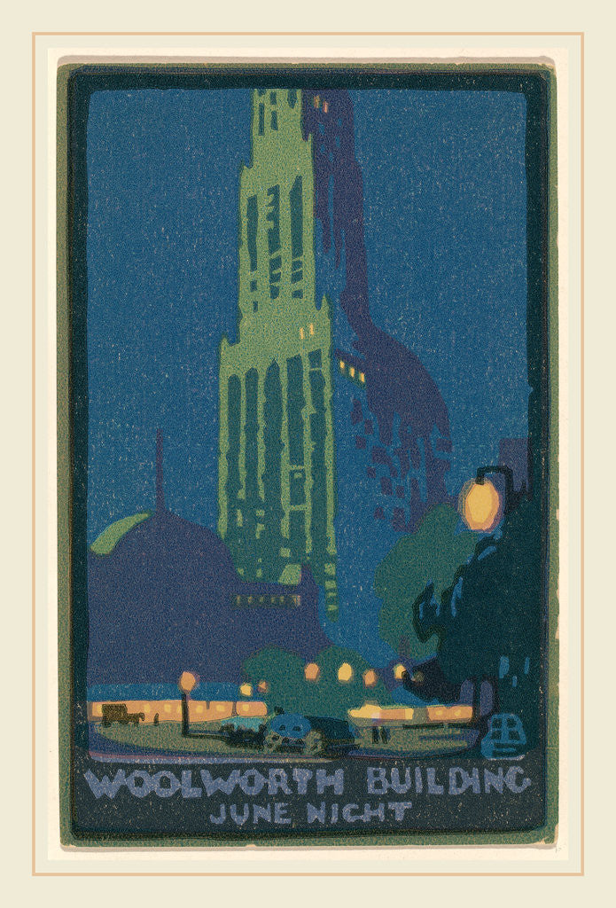 Detail of Woolworth Building June Night by Rachael Robinson Elmer